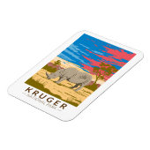 Magnet Flexible Parc national de Kruger Rhinoceros blancs Art de v (Côté Gauche)