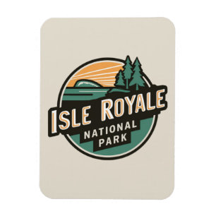 Magnet Flexible Parc national de l'Isle Royale Emblem Voyage Rétro