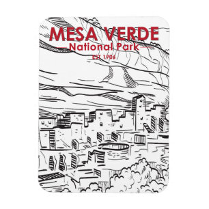 Magnet Flexible Parc national de Mesa Verde Colorado Vintage