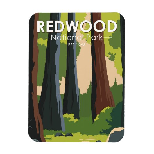 Magnet Flexible Parc national de Redwood Minimal Vintage (Vertical)