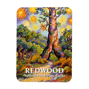 Magnet Flexible Parc national de Redwood rétro dans le style vibra