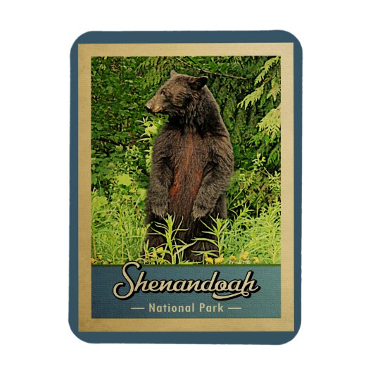 Magnet Flexible Parc national de Shenandoah Ours Vintage (Vertical)