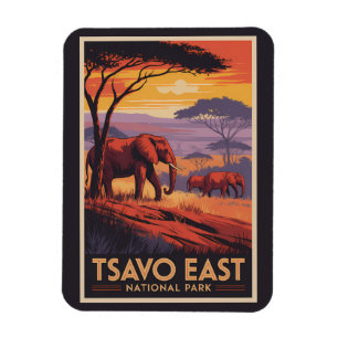 Magnet Flexible Parc national de Tsavo Est Kenya Illustration Voya