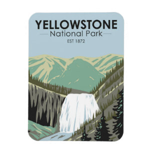 Magnet Flexible Parc national de Yellowstone Gibbon Falls Vintage