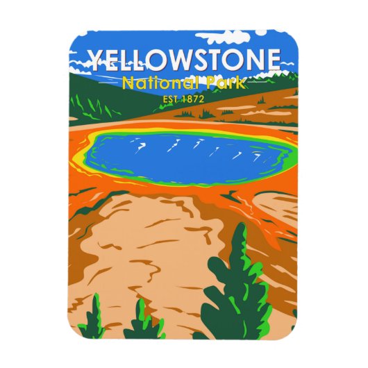 Magnet Flexible Parc national de Yellowstone Grand Prismatic Sprin (Vertical)