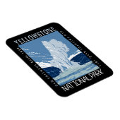 Magnet Flexible Parc national de Yellowstone Vieux fidèles en détr (Côté Droit)