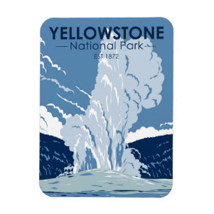 Magnet Flexible Parc national de Yellowstone Vieux fidèles Vintag