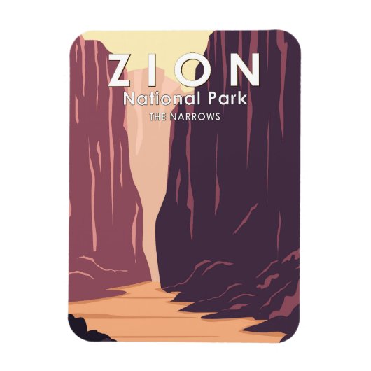 Magnet Flexible Parc National De Zion Le Narrows Retro (Vertical)