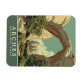 Magnet Flexible Parc national des Arches de style rétro animé (Horizontal)