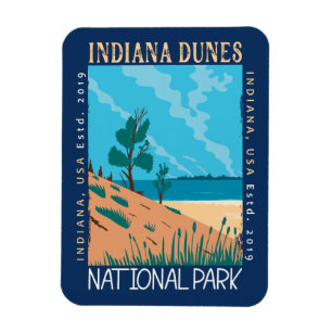 Magnet Flexible Parc national des dunes de l'Indiana Vintage en ét