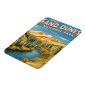 Magnet Flexible Parc national des Dunes de sable Great Sand Retro (Côté Gauche)