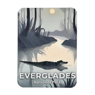 Magnet Flexible Parc national des Everglades   Alligator à l'aquar