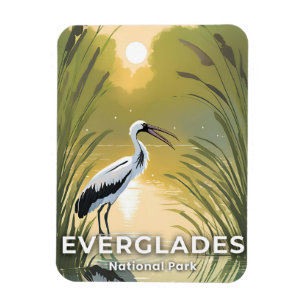 Magnet Flexible Parc national des Everglades Cigogne à l'aquarel