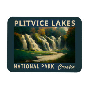 Magnet Flexible Parc national des Lacs Plitvice Croatie Aquarelle