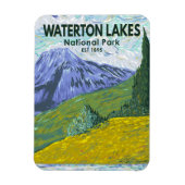 Magnet Flexible Parc national des Lacs-Waterton Canada Voyage Vint (Vertical)