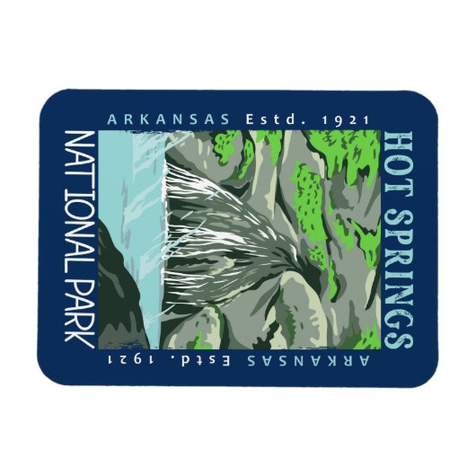 Magnet Flexible Parc national des sources chaudes Arkansas en détr (Horizontal)