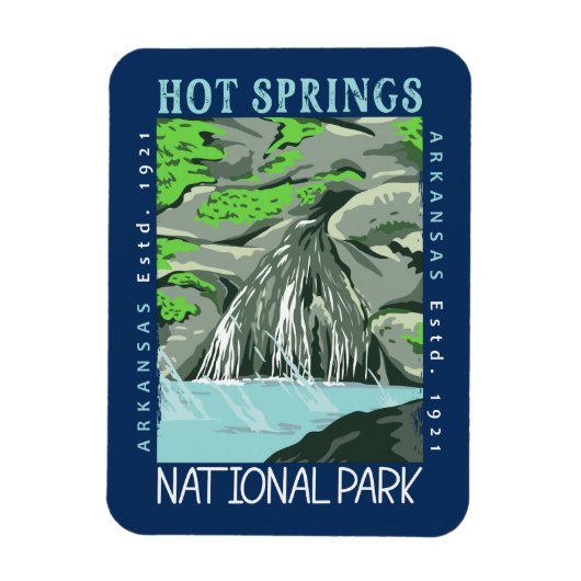 Magnet Flexible Parc national des sources chaudes Arkansas en détr (Vertical)