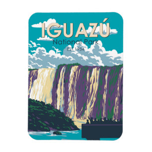 Magnet Flexible Parc national d'Iguazu Argentine Travel Art Vintag