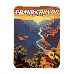 Magnet Flexible Parc national du Grand Canyon illustration rétro