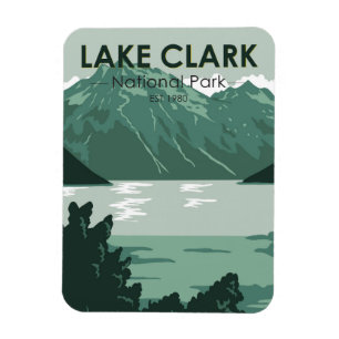 Magnet Flexible Parc national du lac Clark Alaska Vintage