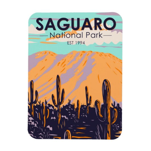 Magnet Flexible Parc national du Saguaro Arizona Wasson Peak Vinta (Vertical)