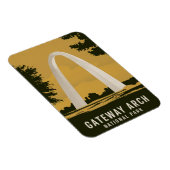 Magnet Flexible Parc national Gateway Arch Art de voyage rétro (Côté Droit)