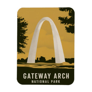 Magnet Flexible Parc national Gateway Arch Art de voyage rétro