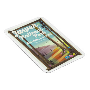 Magnet Flexible Parc national Jasper, affiche de voyage du Canada