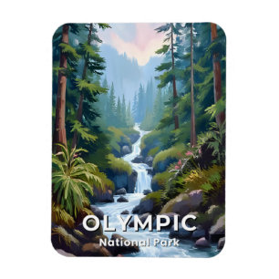 Magnet Flexible Parc national Olympique Art de voyage de Washing