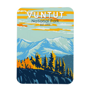 Magnet Flexible Parc national Vuntut Canada Vintage d'art touristi