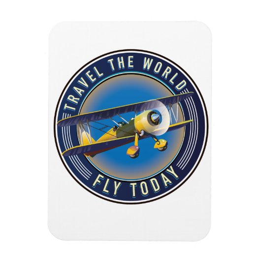 Magnet Flexible Parcourez le patch voyage World Fly Today (Vertical)
