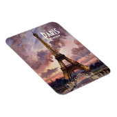 Magnet Flexible Paris Eiffel Tower Twilight Watercolor Painting (Côté Droit)