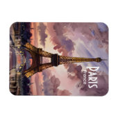 Magnet Flexible Paris Eiffel Tower Twilight Watercolor Painting (Horizontal)