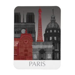 Magnet Flexible Paris Elevages par nuit - Rouge