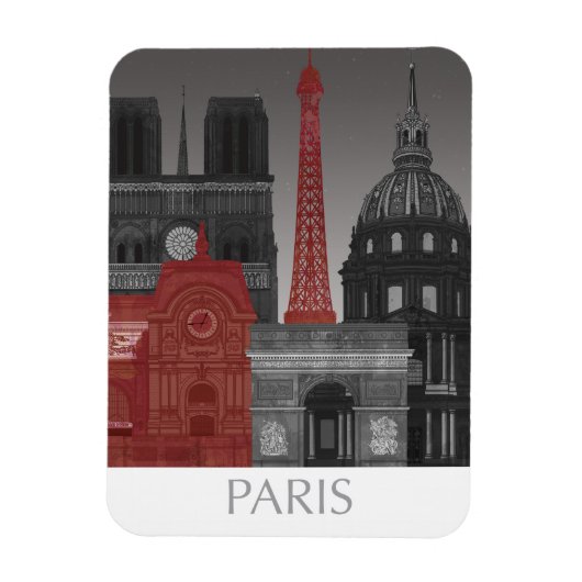Magnet Flexible Paris Elevages par nuit - Rouge (Vertical)