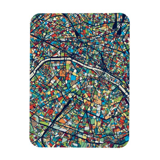 Magnet Flexible Paris France | Carte colorée (Vertical)