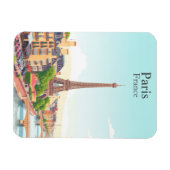 Magnet Flexible Paris, France Vintage voyage Tour Eiffel (Horizontal)