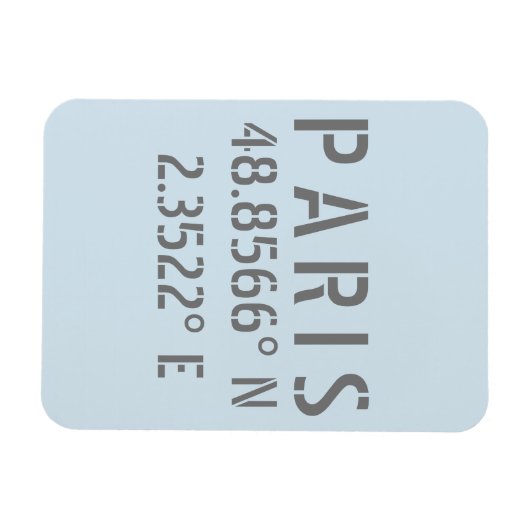 Magnet Flexible Paris Latitude & Longitude (Horizontal)