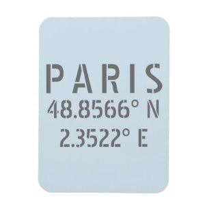 Magnet Flexible Paris Latitude & Longitude