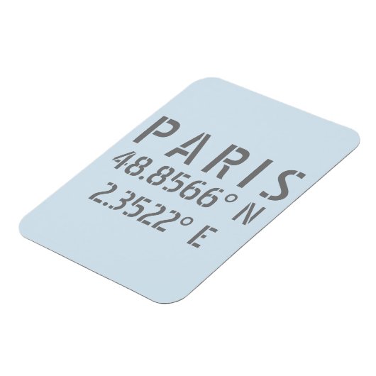 Magnet Flexible Paris Latitude & Longitude (Côté Gauche)