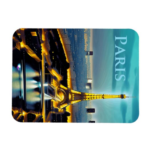 Magnet Flexible Paris sous un ciel bleu turquoise (Horizontal)
