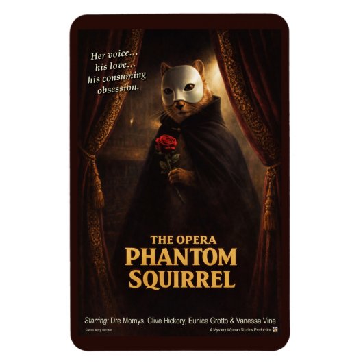 Magnet Flexible Parodie de l'Opéra Fantôme Écureuil (Vertical)