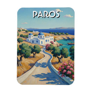 Magnet Flexible Paros Îles de Grèce Voyage Aquarelle