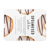 Magnet Flexible Parsemé de baby shower de beignes d'amour (Horizontal)