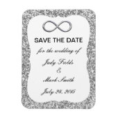 Magnet Flexible Parties scintillant Argent Infinité Enregistrer la (Vertical)