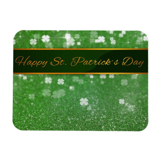 Magnet Flexible Parties scintillant de la Saint Patrick Shamrock (Horizontal)