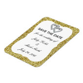 Magnet Flexible Parties scintillant d'or Coeurs de diamant Économi (Côté Gauche)