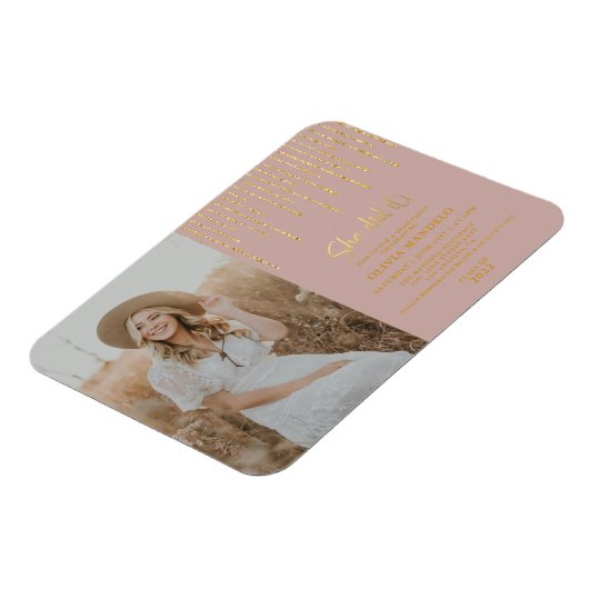 Magnet Flexible Parties scintillant d'or moderne Grand Party Photo (Côté Gauche)