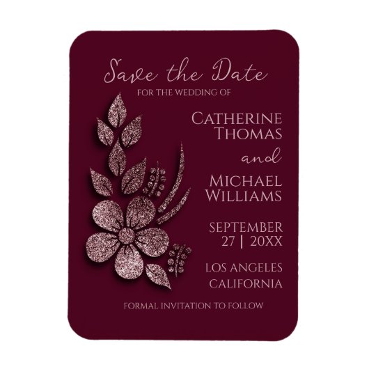 Magnet Flexible Parties scintillant d'or Rose moderne et élégant F (Vertical)