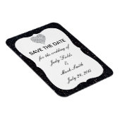Magnet Flexible Parties scintillant Noire Coeur Diamond Enregistre (Côté Droit)